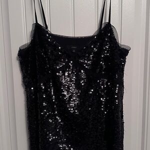 J. Crew Black Sequin Top